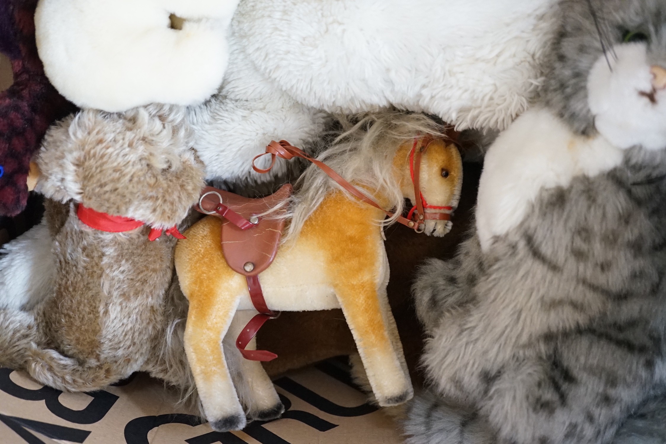 A collection of Steiff soft toy animals